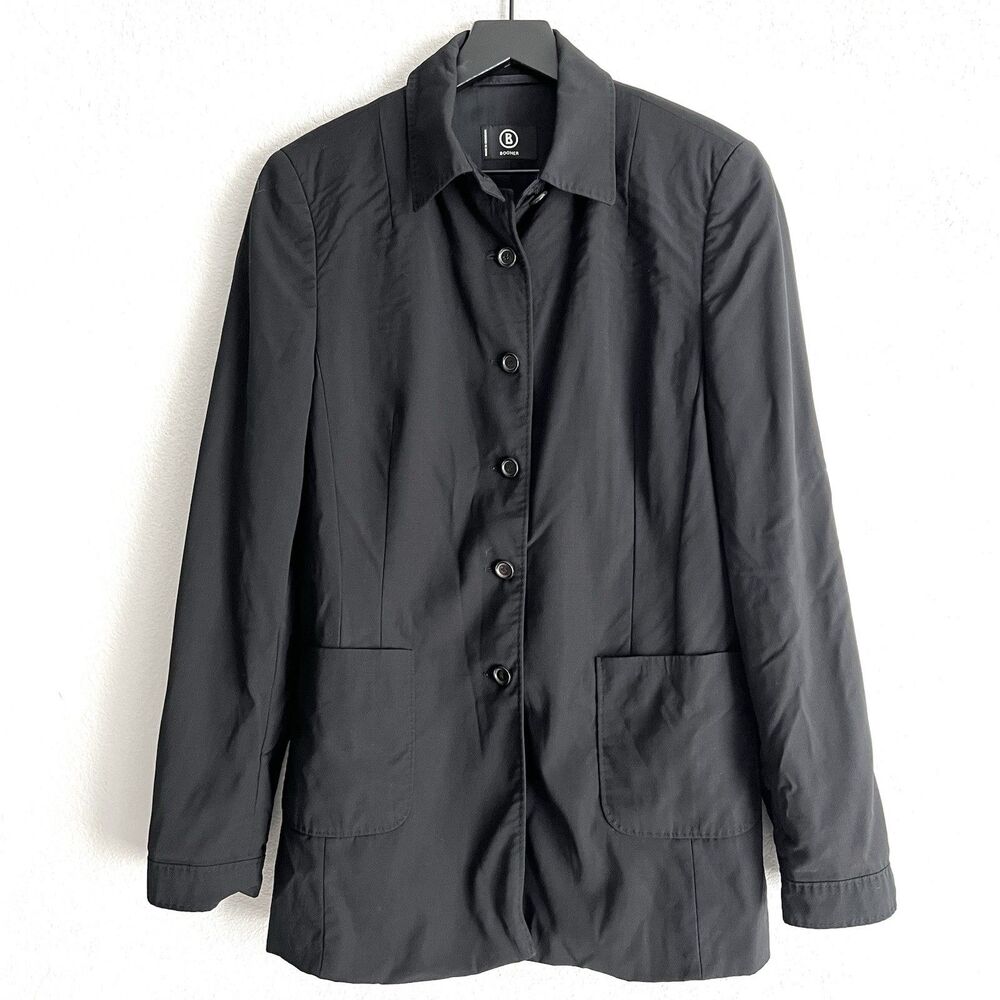 Bogner Wool Button Down Jacket Size 6 Black